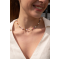 Colier aur dama la baza gatului, colier perle naturale cu aur, inchidere aur 14k, coliere din aur cu perle de cultura si mix cristale summer, colier pietre naturale
