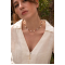 Colier aur dama la baza gatului, colier perle naturale cu aur, inchidere aur 14k, coliere din aur cu perle de cultura si mix cristale summer, colier pietre naturale