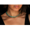 Choker aur dama cu cristale 2 mm, inchidere aur 14k, colier aur si miyuki, coliere aur si pietre naturale, colier summer festival