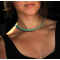 Choker aur dama cu cristale 2 mm, inchidere aur 14k, colier aur si miyuki, coliere aur si pietre naturale, colier summer festival