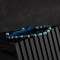 Bratara bilute aur 14k si cristale cubice fatetate, bile 3 mm aur 14k striate, barbat/dama, snur gros din matase, cristale albastre/negre 4 mm