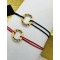 Bratara din aur 14k cu mesaj gravat pe banut decupat aur 14k, dama/barbat/familie,  snur reglabil rosu/negru, mesaj personalizat mami/tati, auriu